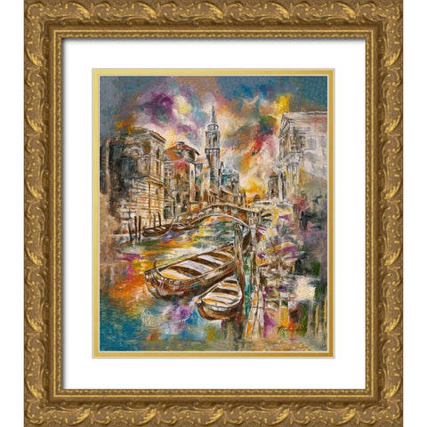 Italy, colorful Gold Ornate Wood Framed Art Print with Double Matting by Wiley, Marta