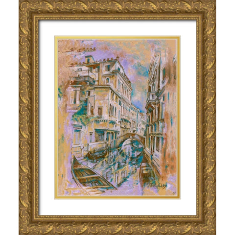 Italy beige, purple Gold Ornate Wood Framed Art Print with Double Matting by Wiley, Marta