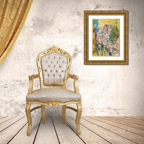 Italy, Yellow Gold Ornate Wood Framed Art Print with Double Matting by Wiley, Marta