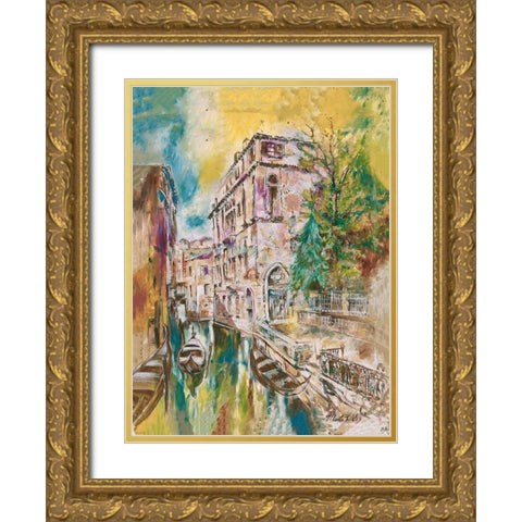 Italy, Yellow Gold Ornate Wood Framed Art Print with Double Matting by Wiley, Marta