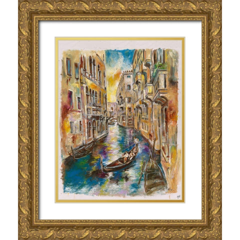 Golden Venice I Gold Ornate Wood Framed Art Print with Double Matting by Wiley, Marta