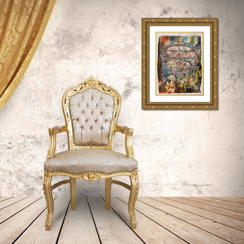 Gray Tones Venice Gold Ornate Wood Framed Art Print with Double Matting by Wiley, Marta