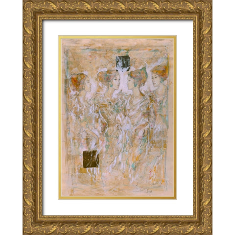 Golden, Ballerina Gold Ornate Wood Framed Art Print with Double Matting by Wiley, Marta