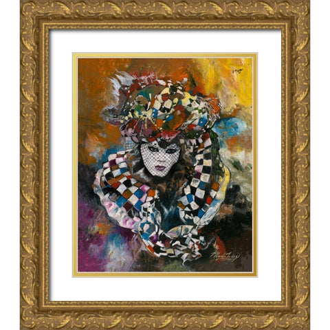 Venice Colors Gold Ornate Wood Framed Art Print with Double Matting by Wiley, Marta