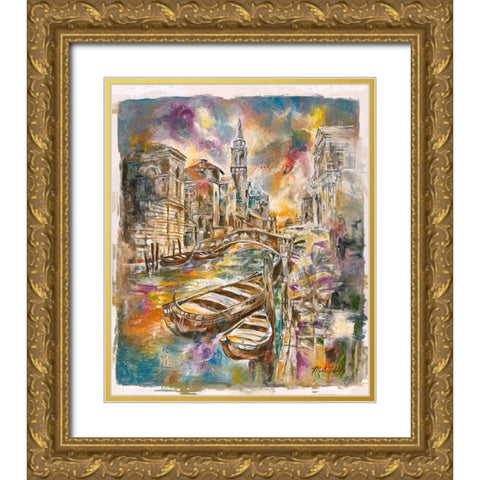 Venice I Gold Ornate Wood Framed Art Print with Double Matting by Wiley, Marta
