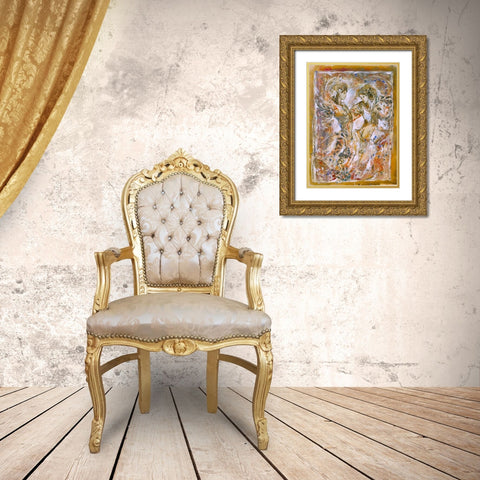 Sisters Gold Ornate Wood Framed Art Print with Double Matting by Wiley, Marta