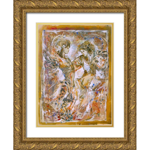 Sisters Gold Ornate Wood Framed Art Print with Double Matting by Wiley, Marta