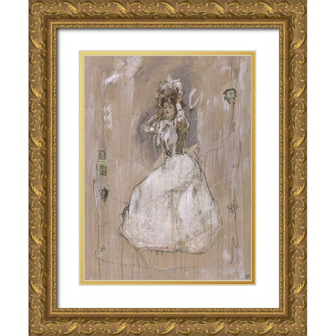 Vintage Beuty Gold Ornate Wood Framed Art Print with Double Matting by Wiley, Marta