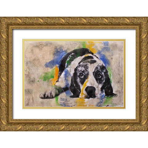 PUP I Gold Ornate Wood Framed Art Print with Double Matting by Wiley, Marta
