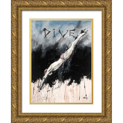 Dive Light Color Gold Ornate Wood Framed Art Print with Double Matting by Wiley, Marta