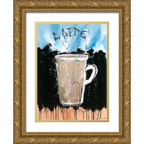 Latte Light colors Gold Ornate Wood Framed Art Print with Double Matting by Wiley, Marta