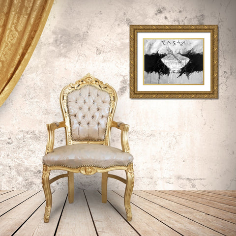 Pasta BandW Gold Ornate Wood Framed Art Print with Double Matting by Wiley, Marta