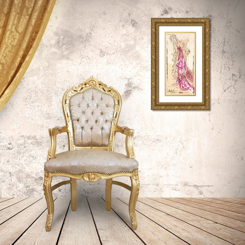 Abstract figure III lighter colors Gold Ornate Wood Framed Art Print with Double Matting by Wiley, Marta