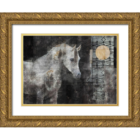 Horse in the sun Gold Ornate Wood Framed Art Print with Double Matting by Wiley, Marta