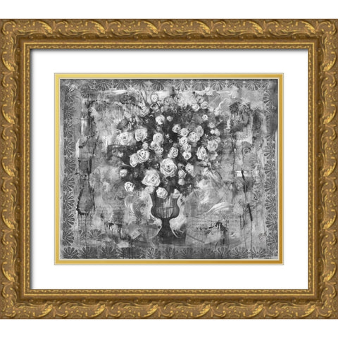 Floral II Gold Ornate Wood Framed Art Print with Double Matting by Wiley, Marta