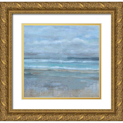 Sqare Abstract Dark Gold Ornate Wood Framed Art Print with Double Matting by Wiley, Marta