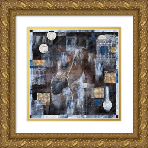Horse and Silver Foil Gold Ornate Wood Framed Art Print with Double Matting by Wiley, Marta