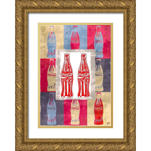 Coke Print III Gold Ornate Wood Framed Art Print with Double Matting by Wiley, Marta