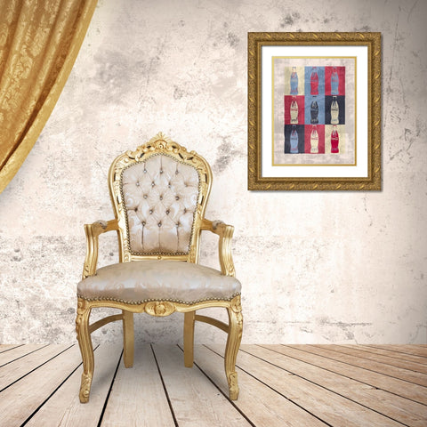 Coke Boxes Gold Ornate Wood Framed Art Print with Double Matting by Wiley, Marta