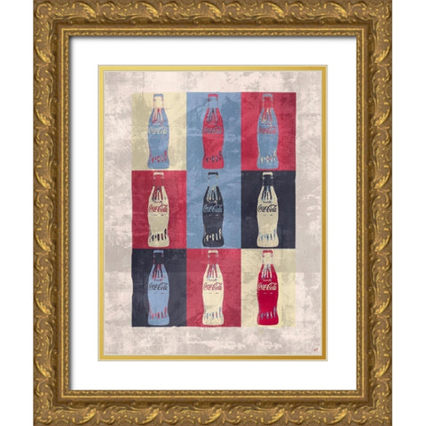 Coke Boxes Gold Ornate Wood Framed Art Print with Double Matting by Wiley, Marta