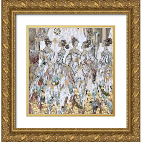Blue Bells II Gold Ornate Wood Framed Art Print with Double Matting by Wiley, Marta