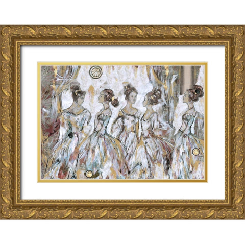 Blue Bells Horizontal Gold Ornate Wood Framed Art Print with Double Matting by Wiley, Marta