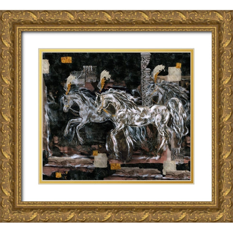 Prance Square Format Gold Ornate Wood Framed Art Print with Double Matting by Wiley, Marta