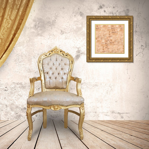 Gold Squares Abstract Sepia Gold Ornate Wood Framed Art Print with Double Matting by Wiley, Marta