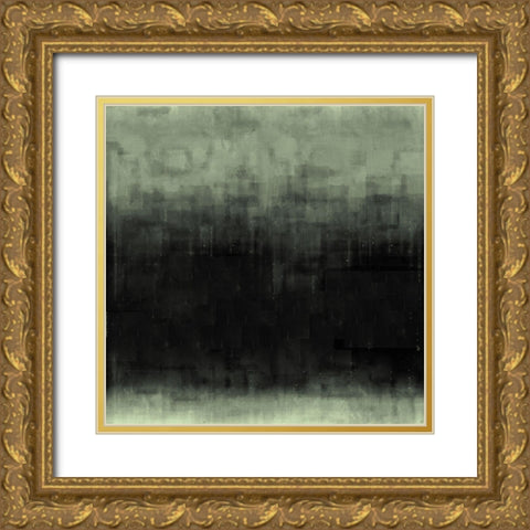 Green Abstract Gold Ornate Wood Framed Art Print with Double Matting by Wiley, Marta