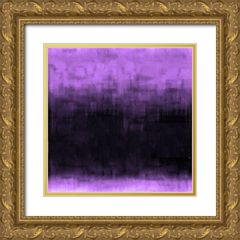 Purple Abstract Gold Ornate Wood Framed Art Print with Double Matting by Wiley, Marta