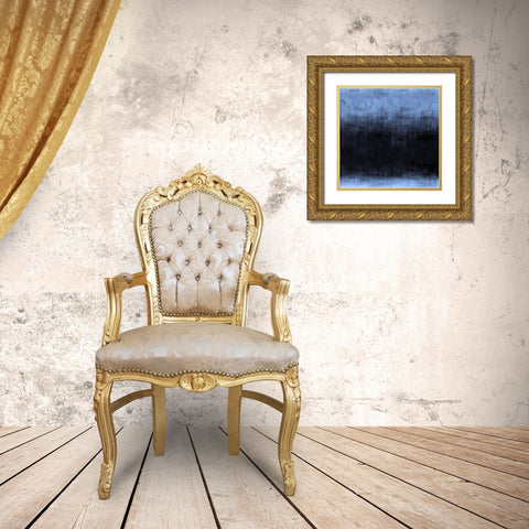 Blue Abstract Gold Ornate Wood Framed Art Print with Double Matting by Wiley, Marta