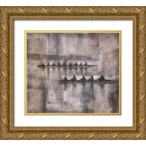 Sculling III Beige Brown Gold Ornate Wood Framed Art Print with Double Matting by Wiley, Marta