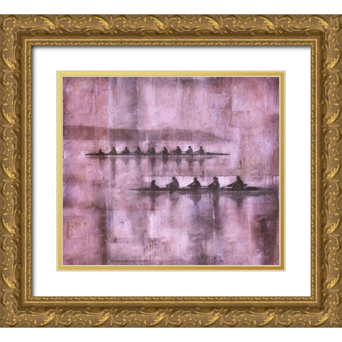 Sculling IIII Purple Gold Ornate Wood Framed Art Print with Double Matting by Wiley, Marta