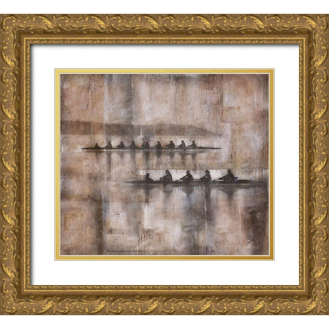Sculling IV Brown Gold Ornate Wood Framed Art Print with Double Matting by Wiley, Marta