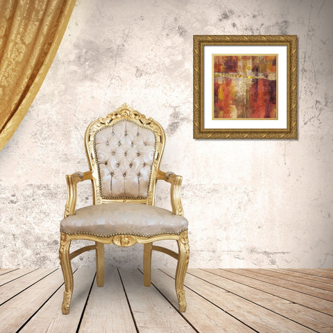 Sepia Abstract Gold Ornate Wood Framed Art Print with Double Matting by Wiley, Marta