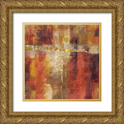 Sepia Abstract Gold Ornate Wood Framed Art Print with Double Matting by Wiley, Marta