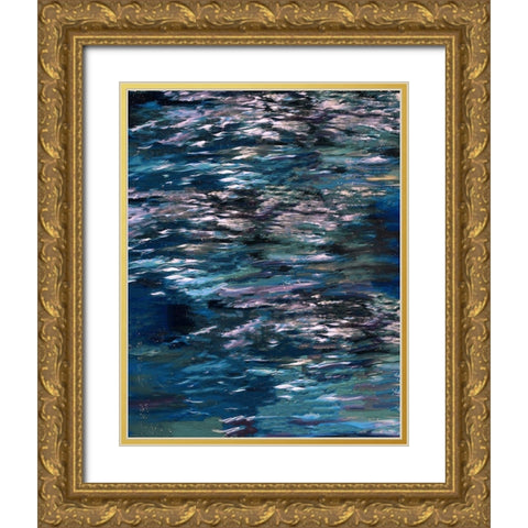 Blue River Study Gold Ornate Wood Framed Art Print with Double Matting by Wiley, Marta