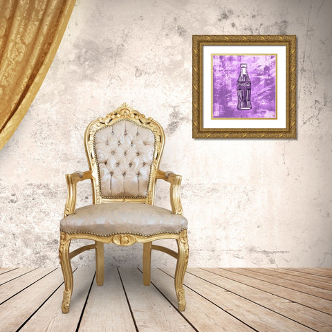 Coke Silkscreen Purple Gold Ornate Wood Framed Art Print with Double Matting by Wiley, Marta