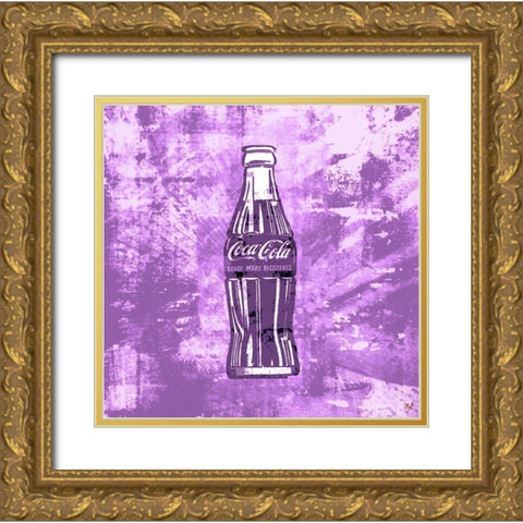 Coke Silkscreen Purple Gold Ornate Wood Framed Art Print with Double Matting by Wiley, Marta
