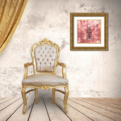 Coke silkscreen red Gold Ornate Wood Framed Art Print with Double Matting by Wiley, Marta