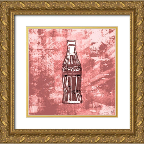 Coke silkscreen red Gold Ornate Wood Framed Art Print with Double Matting by Wiley, Marta