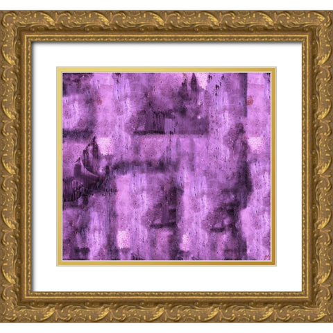 Abstract Purple Gold Ornate Wood Framed Art Print with Double Matting by Wiley, Marta