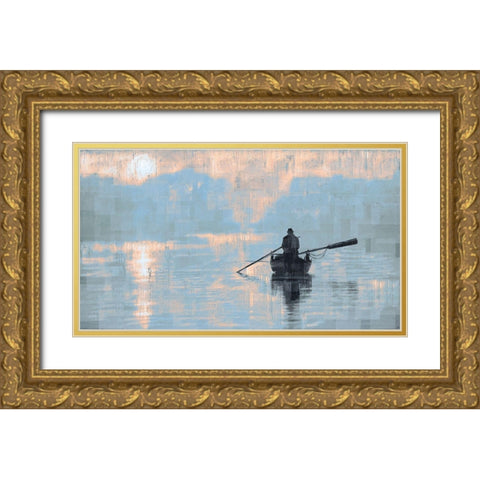 Peace Sunset Gold Ornate Wood Framed Art Print with Double Matting by Wiley, Marta