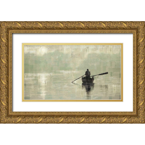 Peace Sandy Gold Ornate Wood Framed Art Print with Double Matting by Wiley, Marta