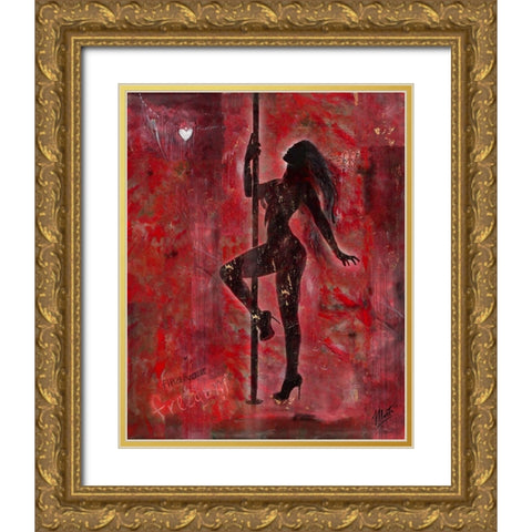 Pole Dancer II Gold Ornate Wood Framed Art Print with Double Matting by Wiley, Marta