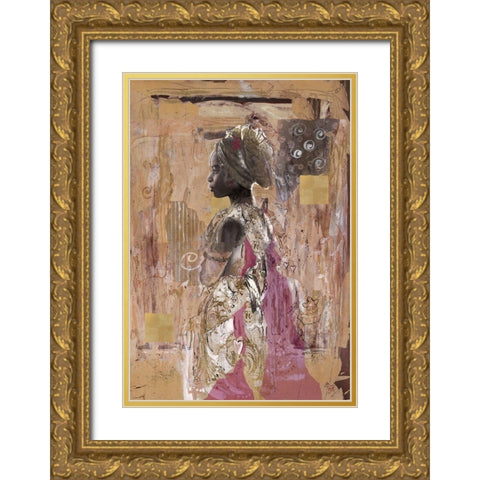 In Solitude- Dark  Gold Ornate Wood Framed Art Print with Double Matting by Wiley, Marta