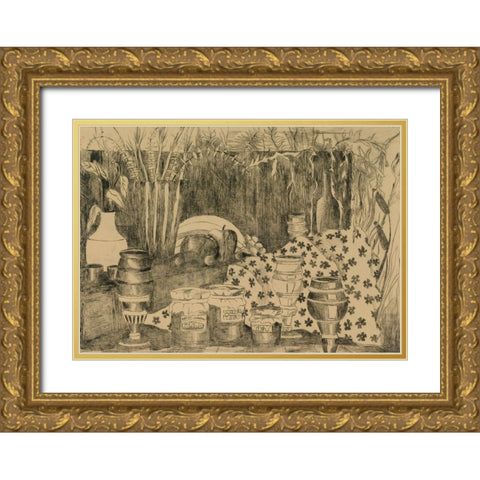 Still life- 9 years old Gold Ornate Wood Framed Art Print with Double Matting by Wiley, Marta