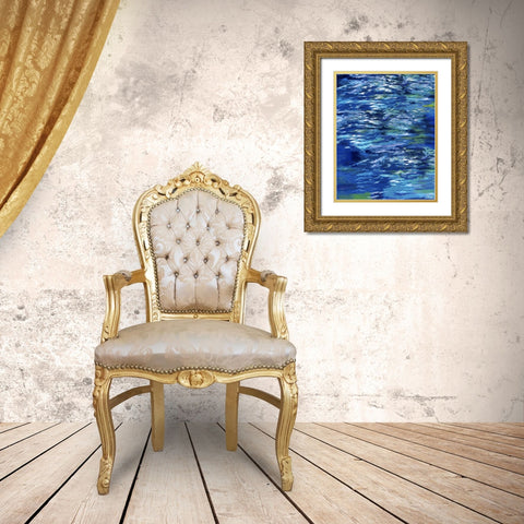 Blue River Study V Gold Ornate Wood Framed Art Print with Double Matting by Wiley, Marta