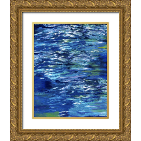 Blue River Study V Gold Ornate Wood Framed Art Print with Double Matting by Wiley, Marta