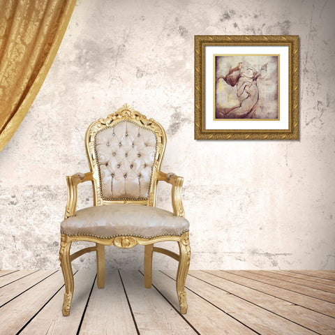 Heart Free Gold Ornate Wood Framed Art Print with Double Matting by Wiley, Marta
